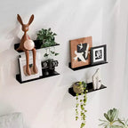 Lot de 4 étagères murales flottantes en métal pour salle de bain, cuisine, salon (Lot de 4)