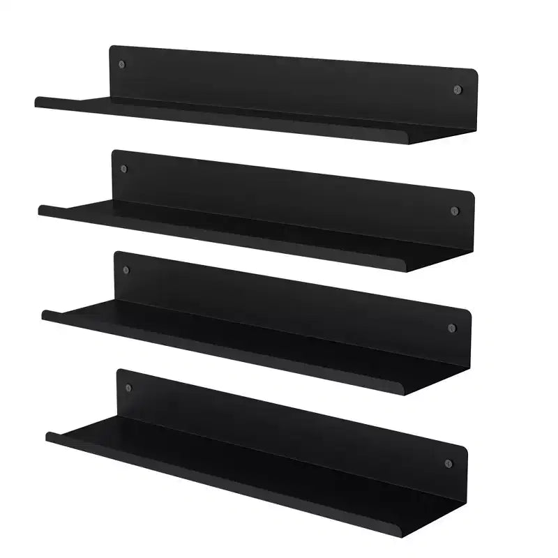 Lot de 4 étagères murales flottantes en métal pour salle de bain, cuisine, salon (Lot de 4)