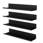 Lot de 4 étagères murales flottantes en métal pour salle de bain, cuisine, salon (Lot de 4)
