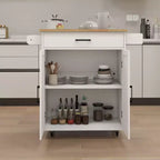 sumyeg Carrello da Cucina su Ruote con Ripiani Regolabili, Portasciugamani e Piano in Legno per l'Organizzazione