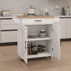 sumyeg Carrello da Cucina su Ruote con Ripiani Regolabili, Portasciugamani e Piano in Legno per l'Organizzazione
