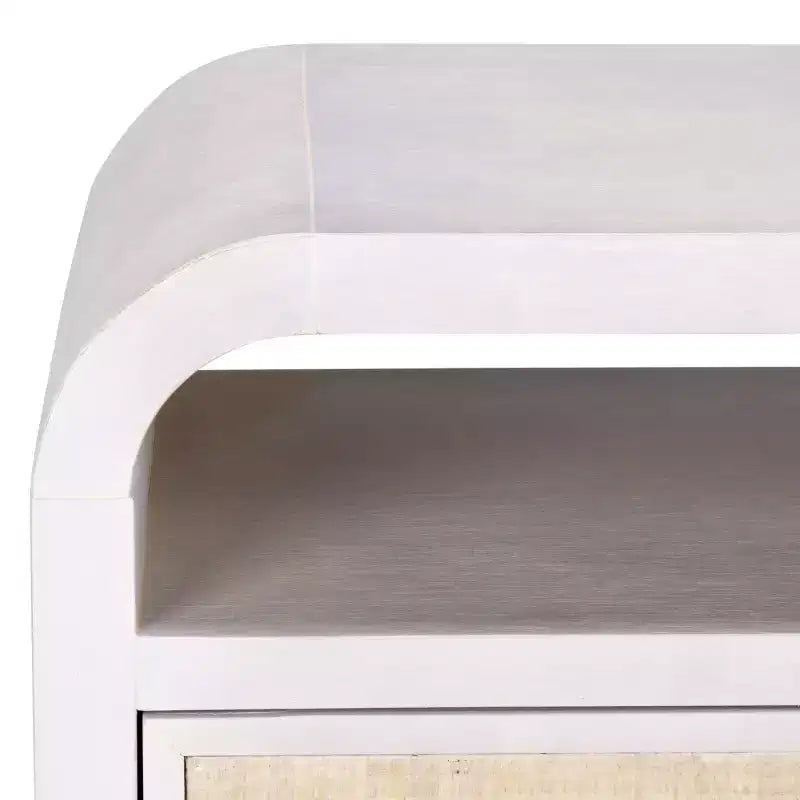 Comodino Prisha a 1 Ripiano e 1 Cassetto - NST6611 - Bianco Patinato - Safavieh