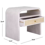 Comodino Prisha a 1 Ripiano e 1 Cassetto - NST6611 - Bianco Patinato - Safavieh