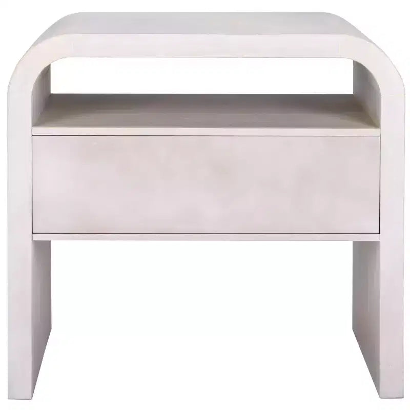Comodino Prisha a 1 Ripiano e 1 Cassetto - NST6611 - Bianco Patinato - Safavieh
