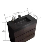 Mobile bagno 36 con lavabo, mobile lavabo autoportante, armadietto con cassetto per il bagno