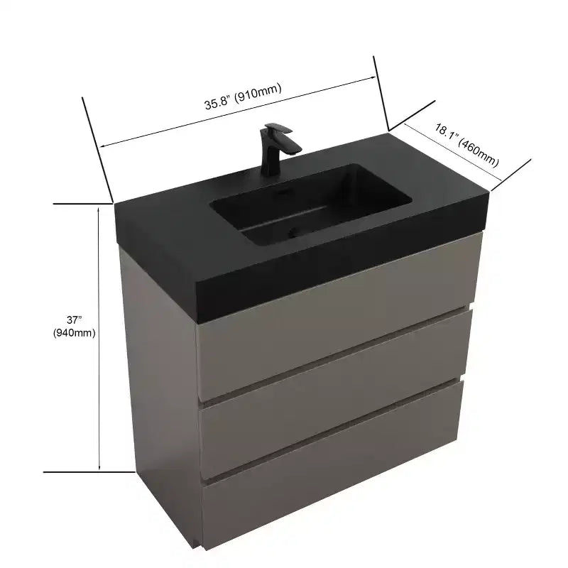 Mobile bagno 36 con lavabo, mobile lavabo autoportante, armadietto con cassetto per il bagno