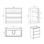 Mobile bagno 36 con lavabo, mobile lavabo autoportante, armadietto con cassetto per il bagno