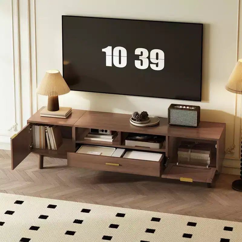 Mobile porta TV JVNOXK in legno alla moda per TV da 75 pollici, mobile TV con anta a chiusura ammortizzata e armadietto con anta a ribalta, console TV moderne per soggiorno