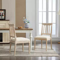 GDFStudio Guo Mid-Century Modern Rubberwood Linen Upholstered Dining Chairs (Set of 2)