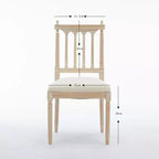 Chaises de salle à manger GDFStudio Guo en bois d'hévéa avec revêtement en lin, style moderne du milieu du siècle (Lot de 2)