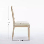 Chaises de salle à manger GDFStudio Guo en bois d'hévéa avec revêtement en lin, style moderne du milieu du siècle (Lot de 2)