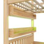 Whisen Letto a Capanna in Legno Full Size con Ripiano Incorporato, Costruzione Robusta, Spondine di Sicurezza