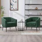 TUYOHW 30 Poltrona accent moderna con schienale trapuntato a canali, poltrona relax imbottita con gambe in metallo, comoda poltrona per soggiorno, camera da letto