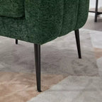 TUYOHW 30 Poltrona accent moderna con schienale trapuntato a canali, poltrona relax imbottita con gambe in metallo, comoda poltrona per soggiorno, camera da letto