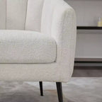 TUYOHW 30 Poltrona accent moderna con schienale trapuntato a canali, poltrona relax imbottita con gambe in metallo, comoda poltrona per soggiorno, camera da letto
