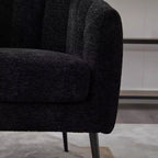 TUYOHW 30 Poltrona accent moderna con schienale trapuntato a canali, poltrona relax imbottita con gambe in metallo, comoda poltrona per soggiorno, camera da letto