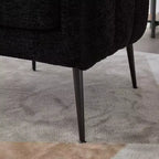 TUYOHW 30 Poltrona accent moderna con schienale trapuntato a canali, poltrona relax imbottita con gambe in metallo, comoda poltrona per soggiorno, camera da letto