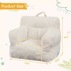 Pouf enfant avec motif ours fraise, canapé doux en velours côtelé pour tout-petits garçons et filles, siège confortable pour lire, jouer et faire la sieste
