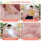 Pouf enfant avec motif ours fraise, canapé doux en velours côtelé pour tout-petits garçons et filles, siège confortable pour lire, jouer et faire la sieste