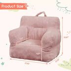 Pouf enfant avec motif ours fraise, canapé doux en velours côtelé pour tout-petits garçons et filles, siège confortable pour lire, jouer et faire la sieste