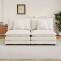 MAYEERTY 70.8 Modern Sofa Modular Sofa Upholstered Corduroy Sofa with Two Pillows for Living Room Beige