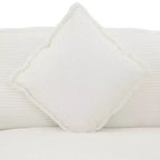Divano moderno modulare MAYEERTY 70.8, imbottito in velluto a coste, con due cuscini, per soggiorno, beige