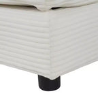 Divano moderno modulare MAYEERTY 70.8, imbottito in velluto a coste, con due cuscini, per soggiorno, beige