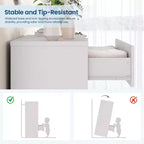 Cassettiera Alta a 5 Cassetti per Camera da Letto, Comodino Moderno per Armadio, Cassettiera in Legno, Mobiletto Contenitore e Organizzatore in Legno
