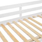 JVNOXK letto a castello bianco da 92 pollici con materassi full-size su entrambi i livelli, dotato di 4 cassetti e 3 ripiani, struttura in legno massello di pino con MDF