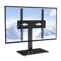 Height Adjustable Swivel TV Stand Mount for 32-55 Inch TVs with Tempered Glass Base