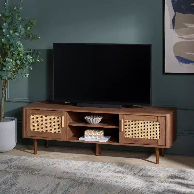 Buffet/Meuble TV 2 portes 2 étagères - MED3114 - Noyer - Safavieh