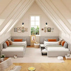 Lit de jour double avec tiroirs de rangement, cadre de lit d'angle rembourré en velours avec tête de lit, lit moderne pour enfants avec barrières de sécurité pour le salon, assemblage facile