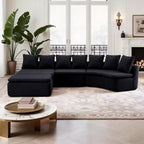 Whisen 133'' Modular U-Shaped Sectional Compression Sofa with Removable Recliner Module
