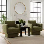 Lot de 2 fauteuils d'appoint modernes pivotants à 360°, fauteuils de salon rembourrés avec assise épaisse de 16,5 cm pour salon, chambre ou bureau - Panipeachy