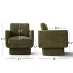 Lot de 2 fauteuils d'appoint modernes pivotants à 360°, fauteuils de salon rembourrés avec assise épaisse de 16,5 cm pour salon, chambre ou bureau - Panipeachy