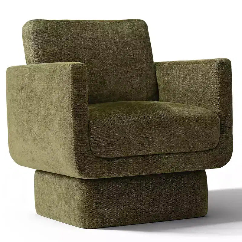 Lot de 2 fauteuils d'appoint modernes pivotants à 360°, fauteuils de salon rembourrés avec assise épaisse de 16,5 cm pour salon, chambre ou bureau - Panipeachy