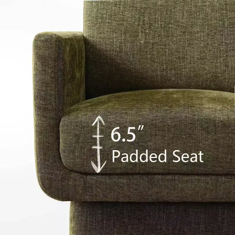 Lot de 2 fauteuils d'appoint modernes pivotants à 360°, fauteuils de salon rembourrés avec assise épaisse de 16,5 cm pour salon, chambre ou bureau - Panipeachy