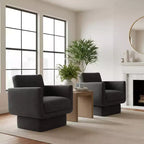 Lot de 2 fauteuils d'appoint modernes pivotants à 360°, fauteuils de salon rembourrés avec assise épaisse de 16,5 cm pour salon, chambre ou bureau - Panipeachy
