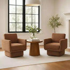 Lot de 2 fauteuils d'appoint modernes pivotants à 360°, fauteuils de salon rembourrés avec assise épaisse de 16,5 cm pour salon, chambre ou bureau - Panipeachy