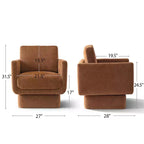 Lot de 2 fauteuils d'appoint modernes pivotants à 360°, fauteuils de salon rembourrés avec assise épaisse de 16,5 cm pour salon, chambre ou bureau - Panipeachy