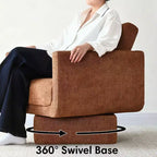 Lot de 2 fauteuils d'appoint modernes pivotants à 360°, fauteuils de salon rembourrés avec assise épaisse de 16,5 cm pour salon, chambre ou bureau - Panipeachy