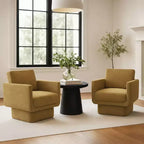 Lot de 2 fauteuils d'appoint modernes pivotants à 360°, fauteuils de salon rembourrés avec assise épaisse de 16,5 cm pour salon, chambre ou bureau - Panipeachy