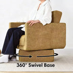 Lot de 2 fauteuils d'appoint modernes pivotants à 360°, fauteuils de salon rembourrés avec assise épaisse de 16,5 cm pour salon, chambre ou bureau - Panipeachy