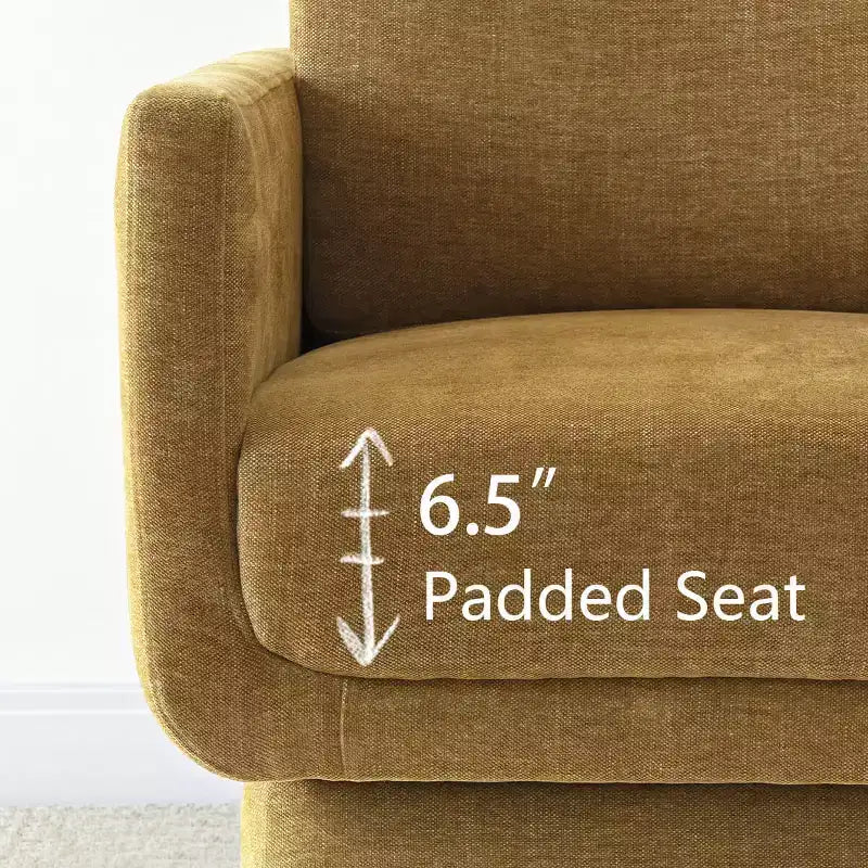 Lot de 2 fauteuils d'appoint modernes pivotants à 360°, fauteuils de salon rembourrés avec assise épaisse de 16,5 cm pour salon, chambre ou bureau - Panipeachy