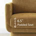 Lot de 2 fauteuils d'appoint modernes pivotants à 360°, fauteuils de salon rembourrés avec assise épaisse de 16,5 cm pour salon, chambre ou bureau - Panipeachy