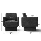 Lot de 2 fauteuils d'appoint modernes pivotants à 360°, fauteuils de salon rembourrés avec assise épaisse de 16,5 cm pour salon, chambre ou bureau - Panipeachy