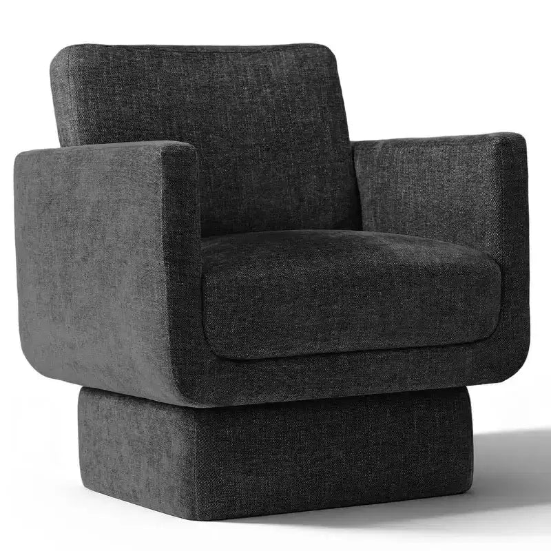 Set di 2 Poltrone Girevoli Moderne a 360°, Poltrone Lounge Imbottite con Seduta Spessa 16,5 cm per Soggiorno, Camera da Letto o Ufficio-Panipeachy