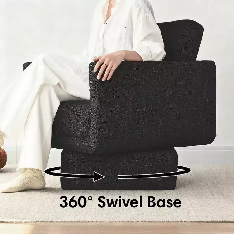 Lot de 2 fauteuils d'appoint modernes pivotants à 360°, fauteuils de salon rembourrés avec assise épaisse de 16,5 cm pour salon, chambre ou bureau - Panipeachy