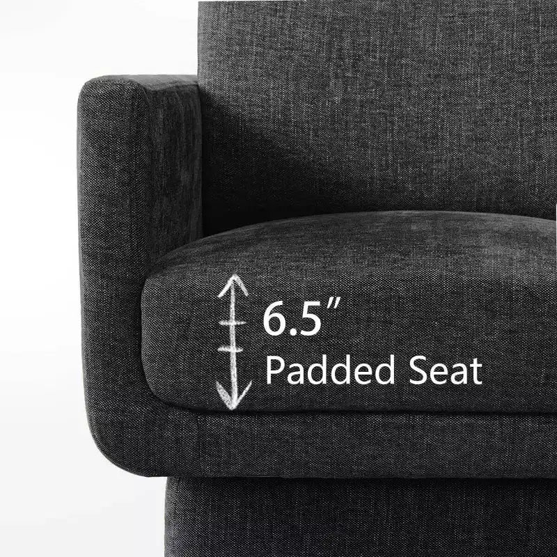 Lot de 2 fauteuils d'appoint modernes pivotants à 360°, fauteuils de salon rembourrés avec assise épaisse de 16,5 cm pour salon, chambre ou bureau - Panipeachy