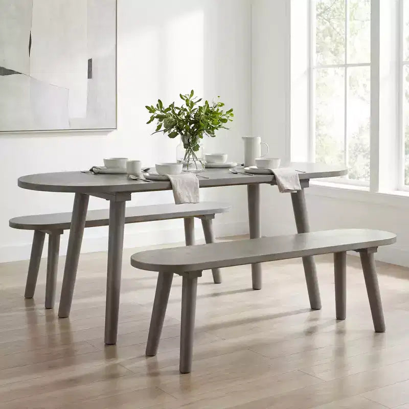 Costway Panca da Pranzo Rustica in Legno Massello da 43'' con Gambe in Legno di Gomma per Soggiorno Cucina
